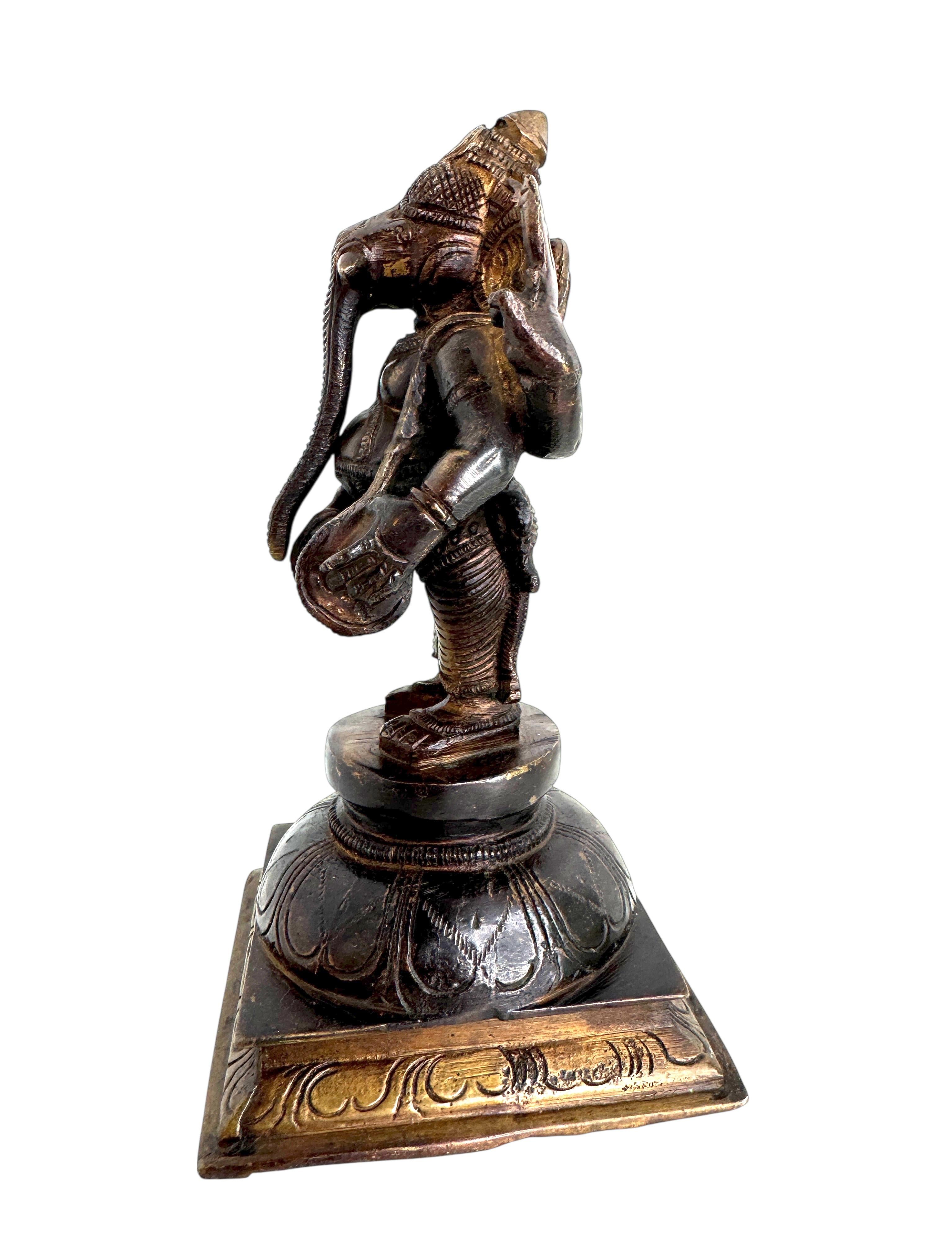 Fatto a mano Scultura in bronzo Ganesha Statua Vintage 1960, India in vendita