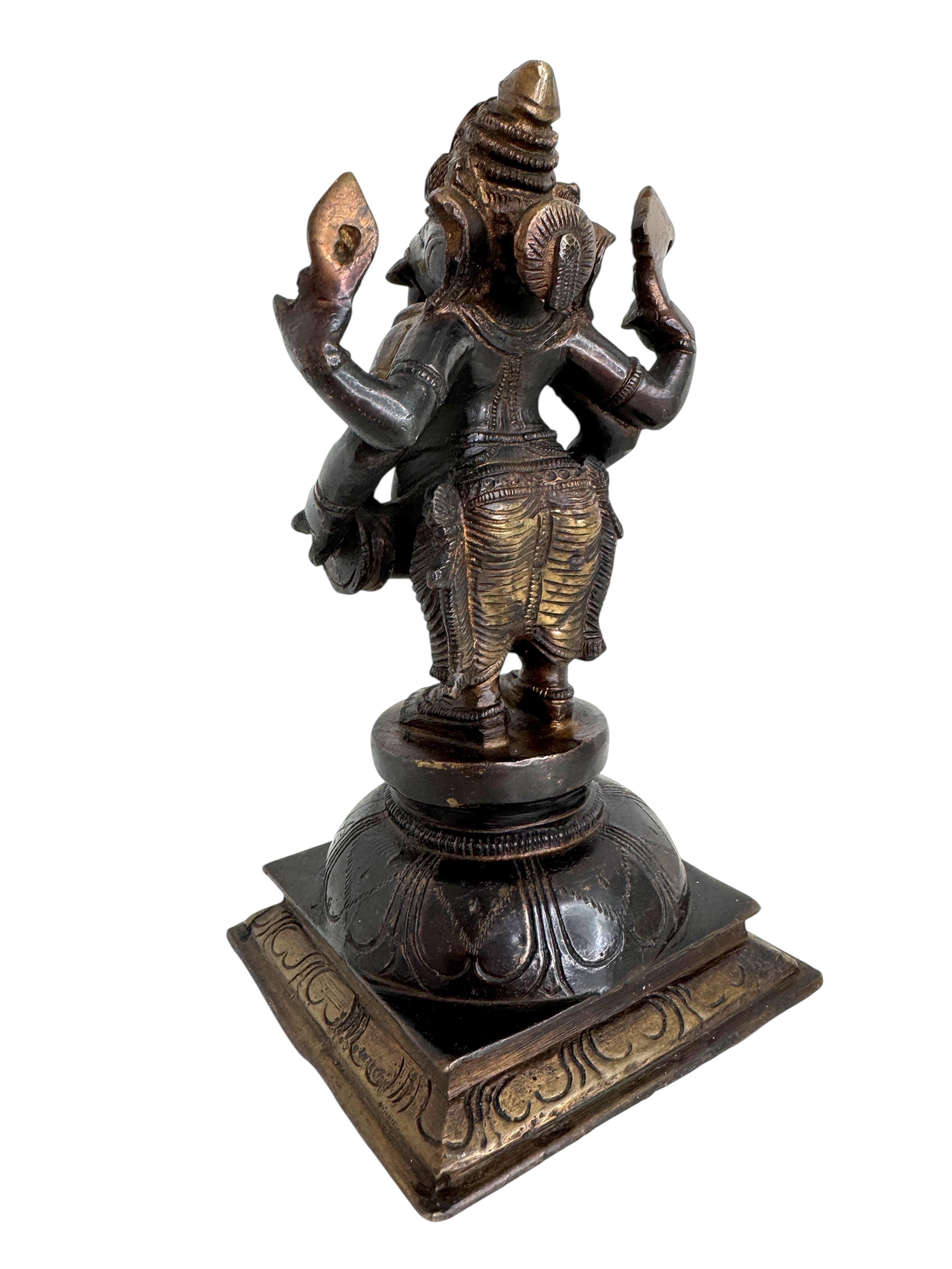 Scultura in bronzo Ganesha Statua Vintage 1960, India In condizioni buone in vendita a Nuernberg, DE