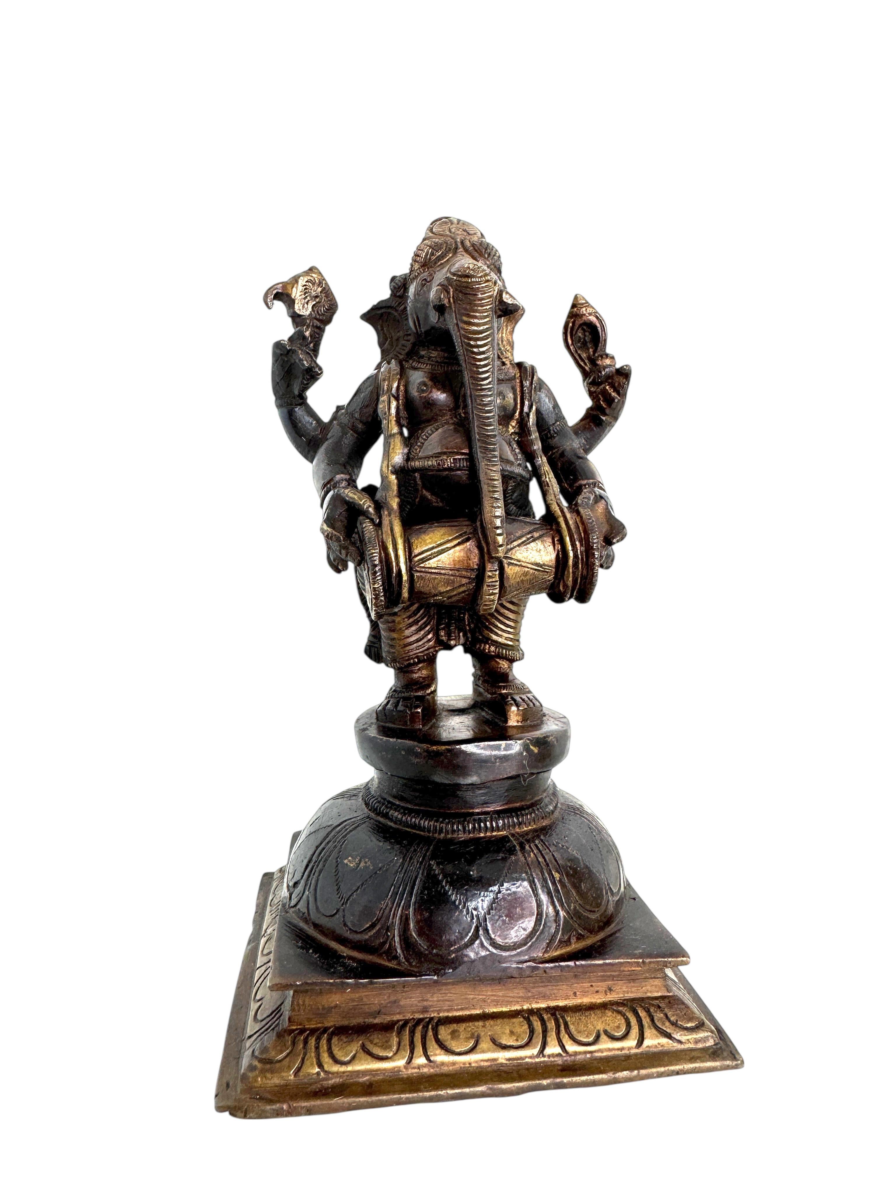 Ganesha Bronze Sculpture Statue Vintage 1960s, Inde