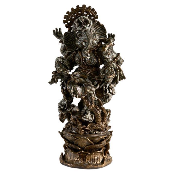 Ganesha, Keramik-Skulptur mit metallischer Glasur, Vereinigte Staaten, 2009