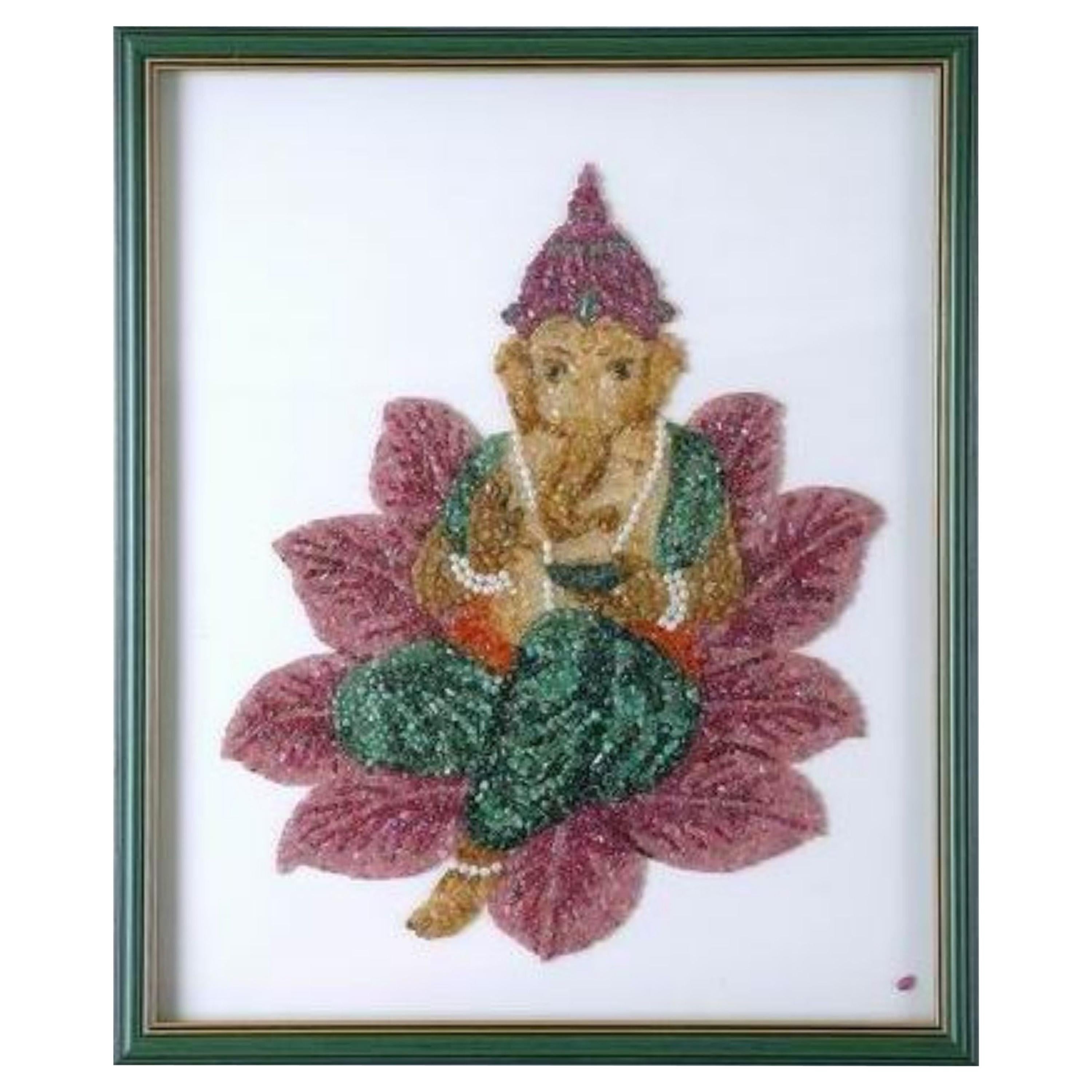 Ganesha Gemstone Artwork