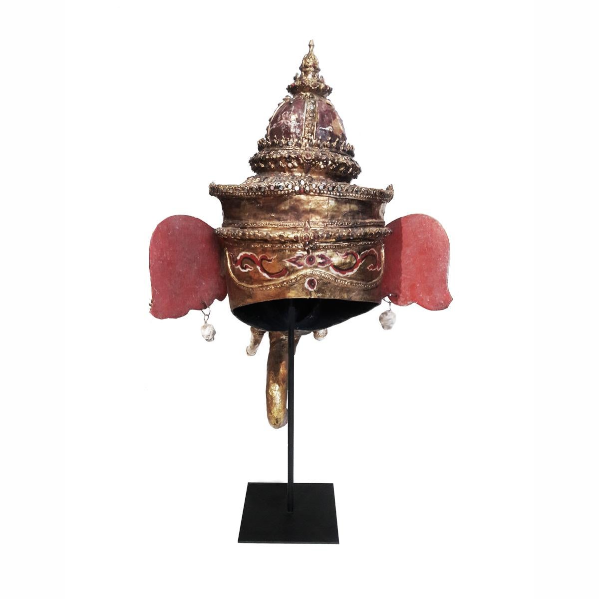 Wood Thai Dance Mask of Ganesha, Early 20th Century
