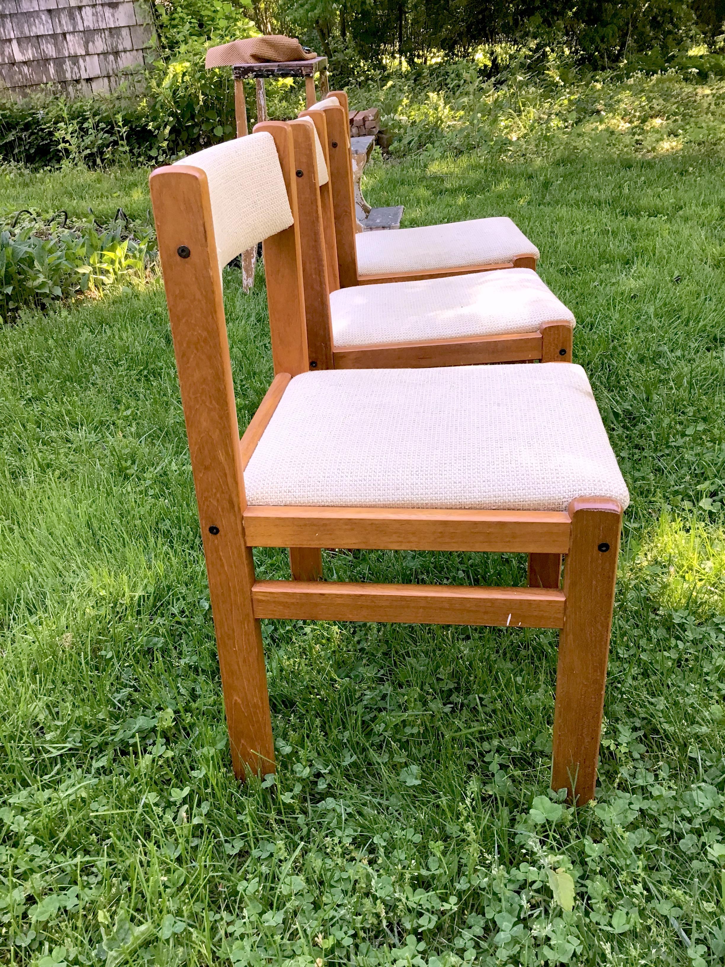 Gangso Mobler Danish Modern Teak Tile Drop Leaf Trestle Table Chairs 1