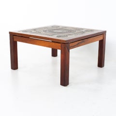 Gangso Mobler Mid Century Teak and Tile Side End Table