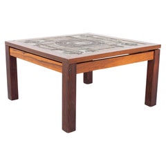 Gangso Mobler Mid Century Teak and Tile Side End Table