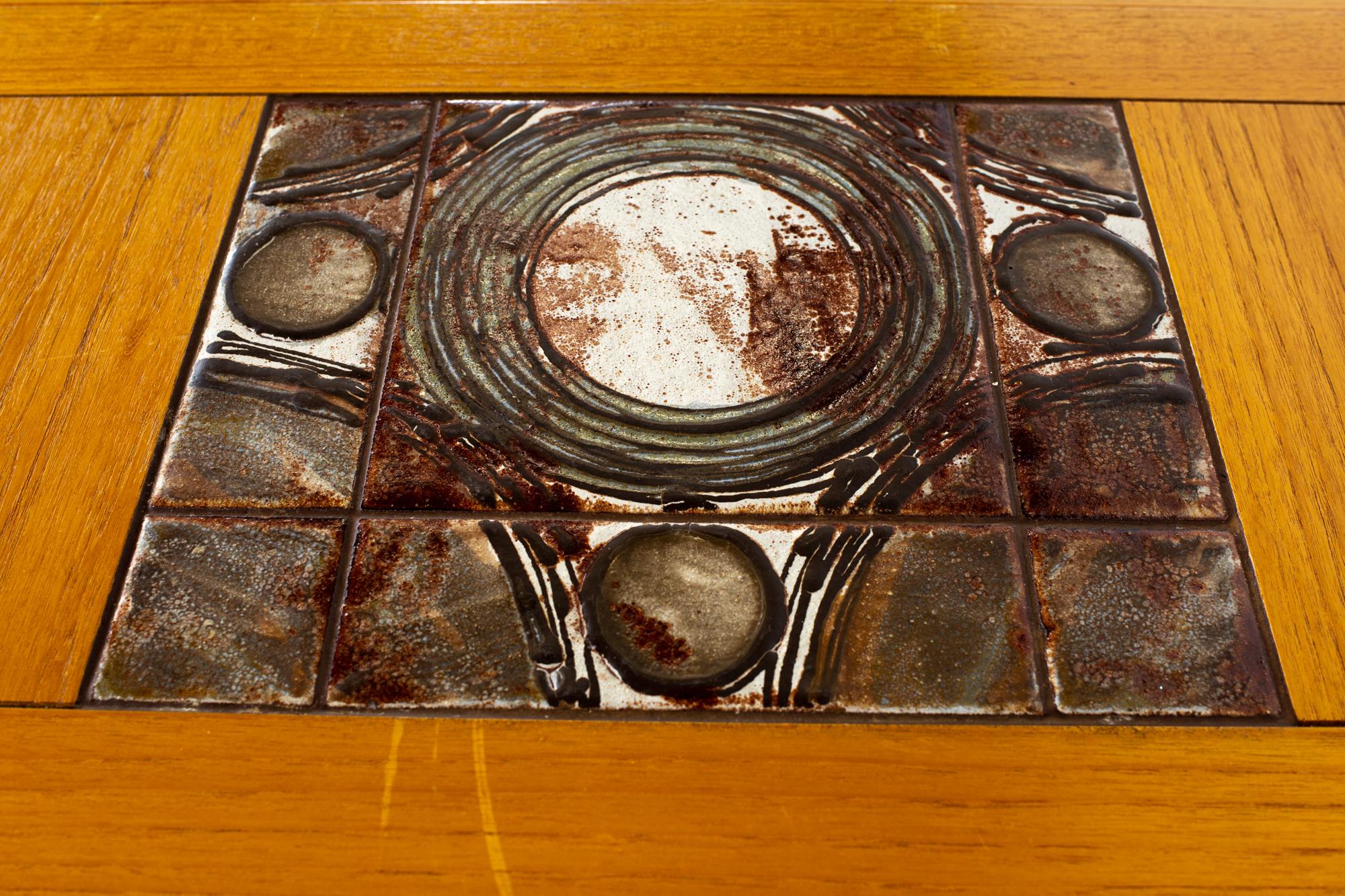 Gangso Mobler Mid Century Teak Tile Top Dropside Dining Table 7
