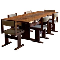 Gangso Mobler Rosewood Dining Table and Six Chairs Poul H. Poulsen Denmark