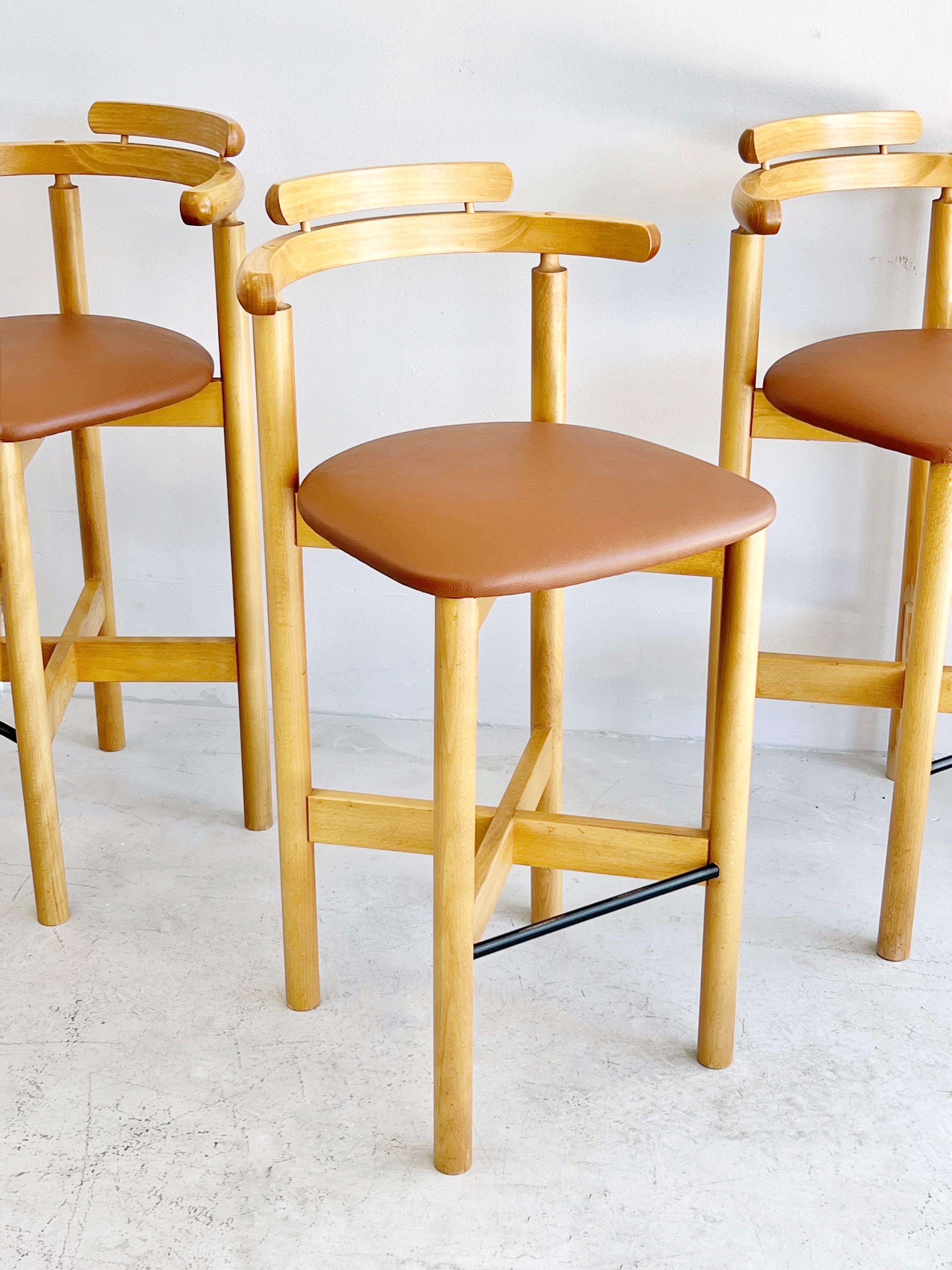 Gangso Mobler Set of 3 Barstools Danish Modern In Good Condition In Miami, FL