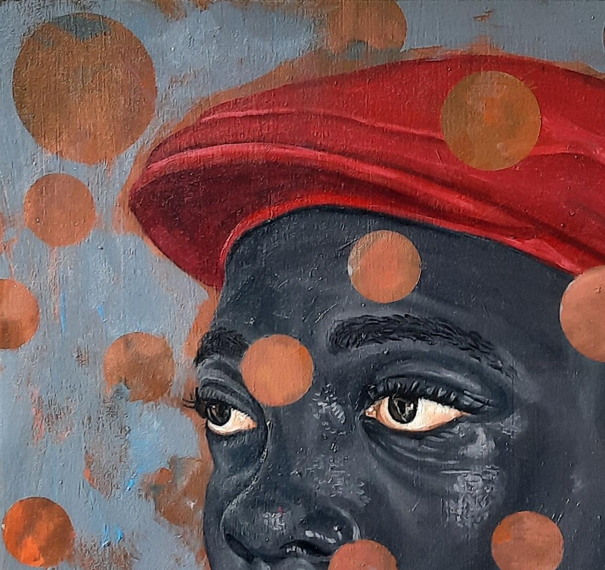Portrait of Theophilus - Painting by Ganiyat Abdulazeez