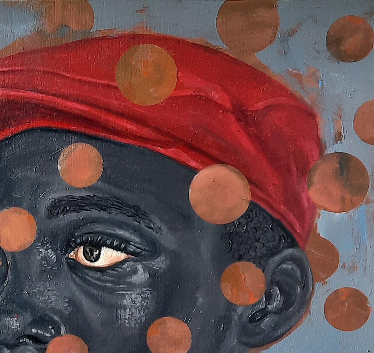 Portrait of Theophilus - Contemporary Painting by Ganiyat Abdulazeez