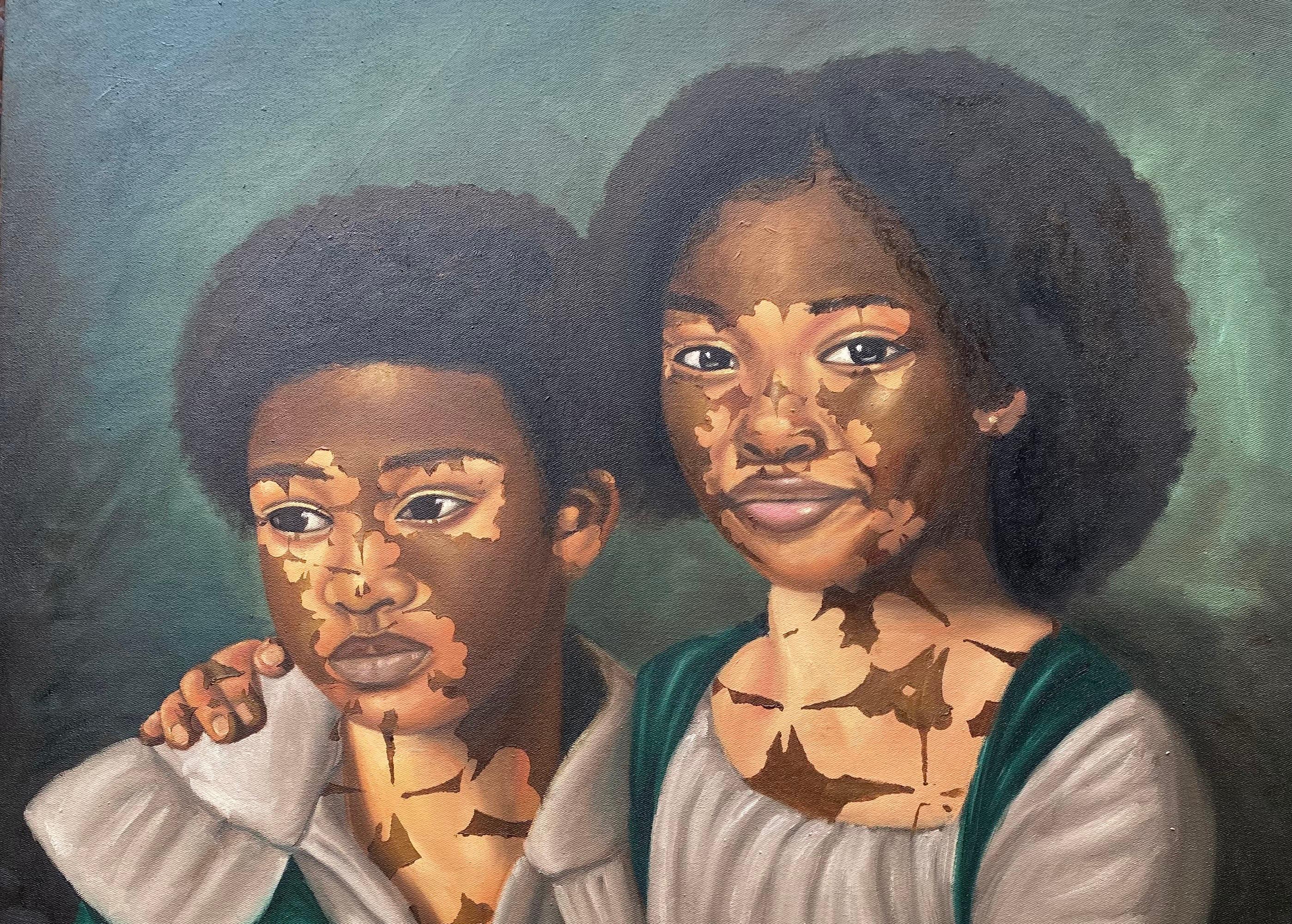 Agridulce - Siglo XXI, Contemporáneo, Figurativo, Retrato, Chicas jóvenes - Painting de Ganiyat Abdulazeez