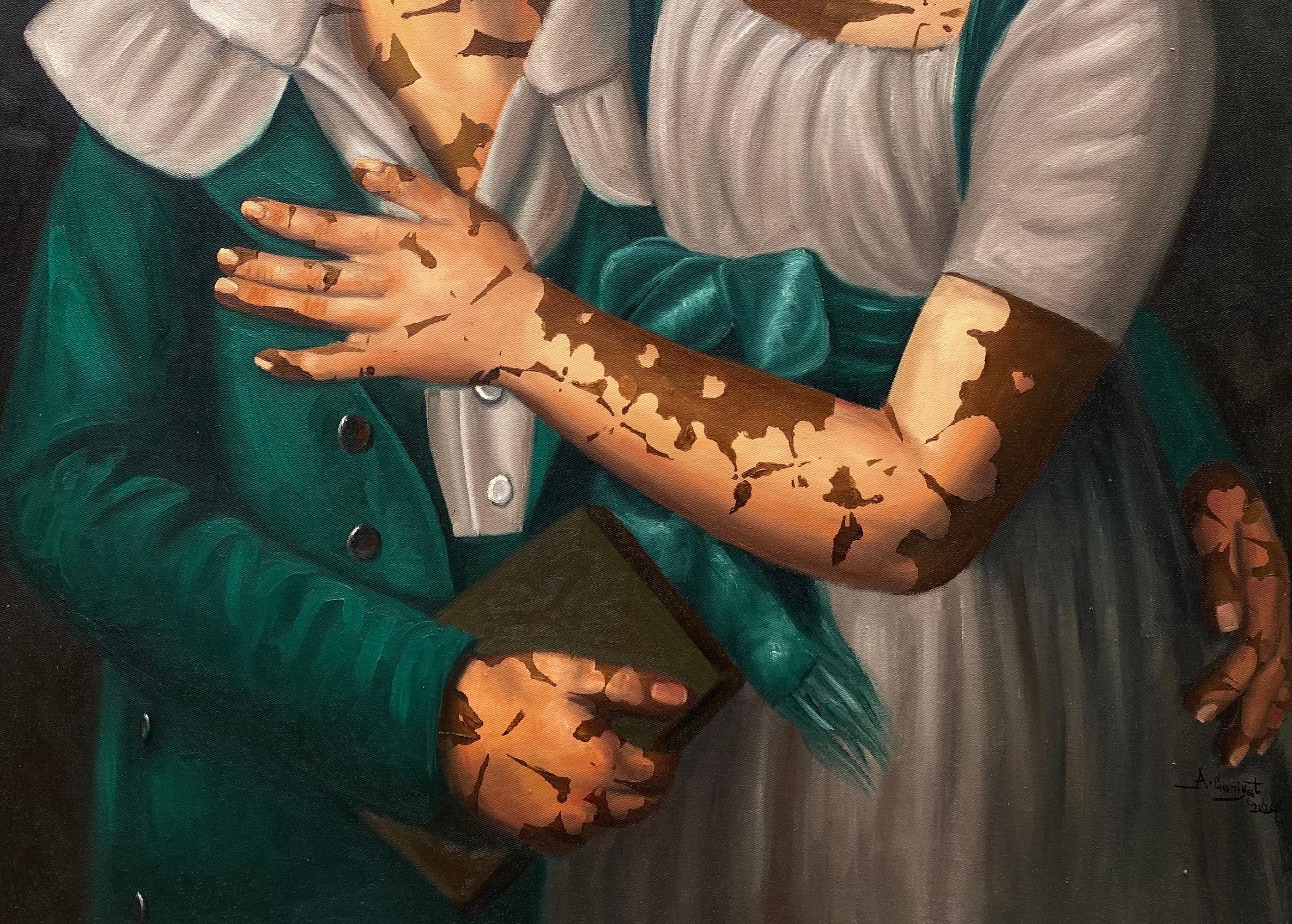 Agridulce - Siglo XXI, Contemporáneo, Figurativo, Retrato, Chicas jóvenes - Portrait Painting Negro de Ganiyat Abdulazeez
