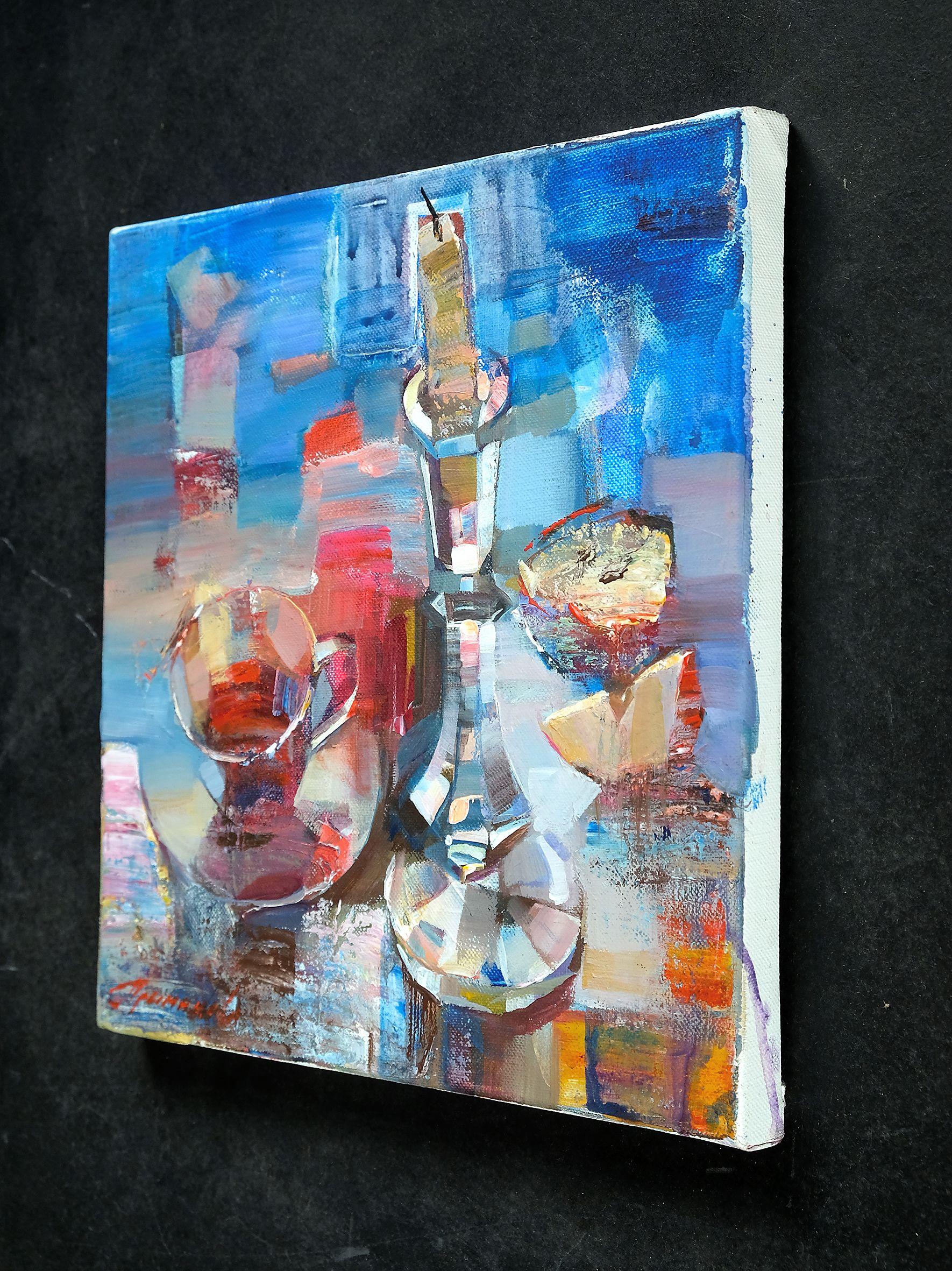 Evening tea, Painting, Acrylic on Canvas For Sale 1