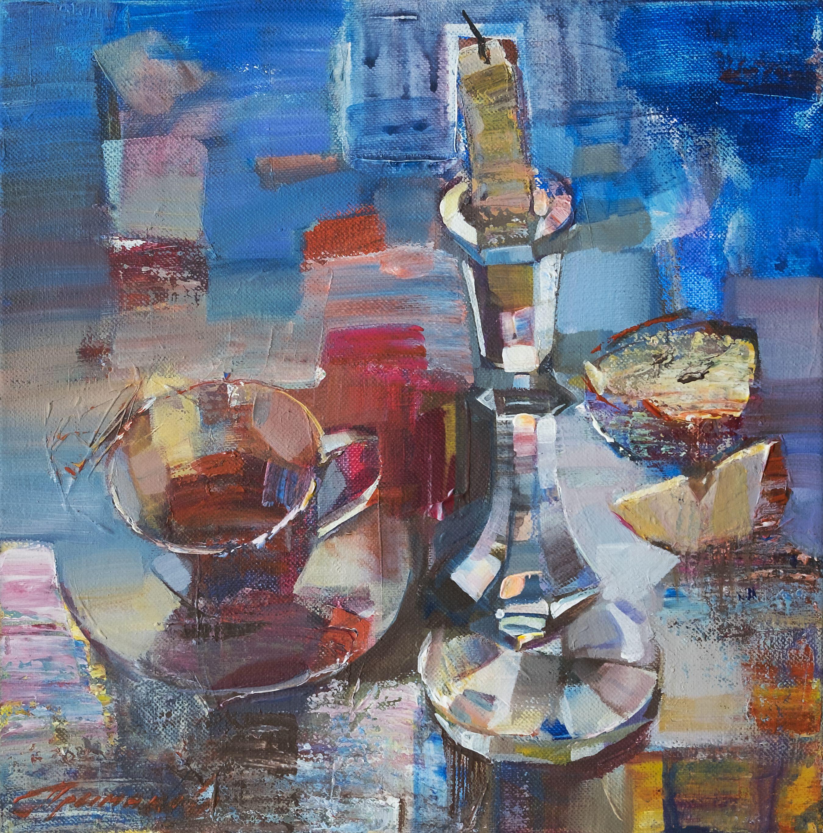 The artwork is a prominent representative of contemporary Ukrainian art, which is increasingly valued in the art world.    Artistic work "Evening tea" is made in an amazing technique with a palette knife, which made it possible to create a truly