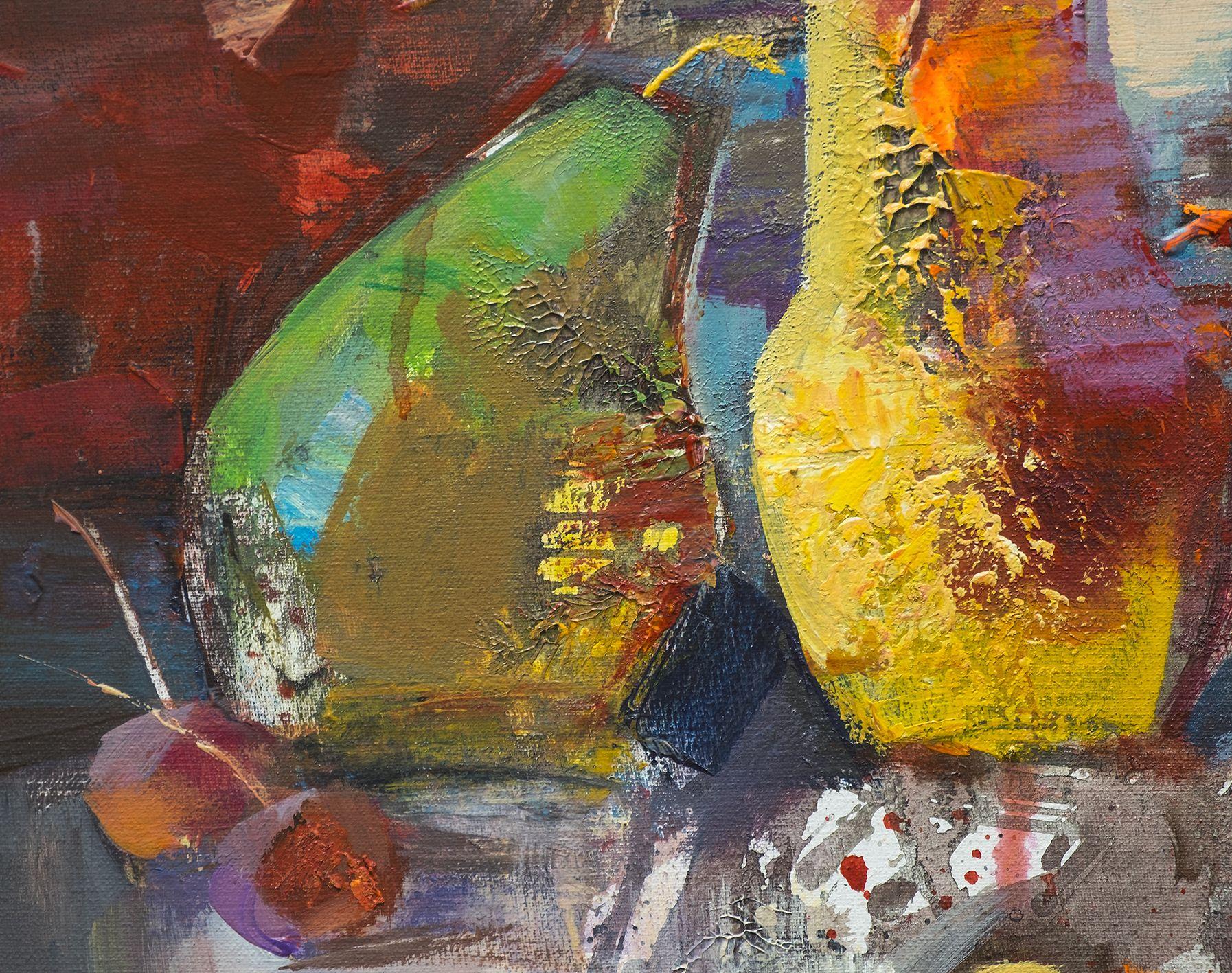 Pears - apples. First glance, Painting, Acrylic on Canvas For Sale 2