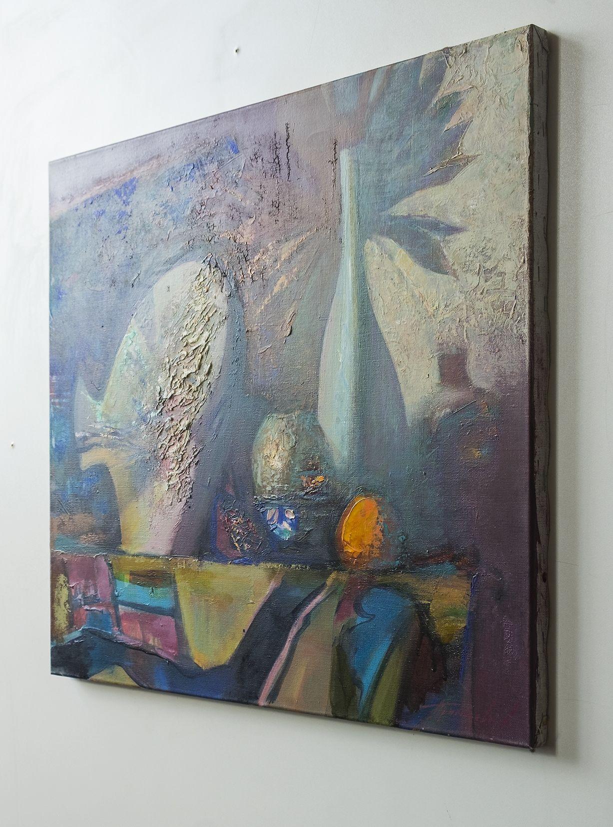 Still life with fish, Painting, Acrylic on Canvas For Sale 1