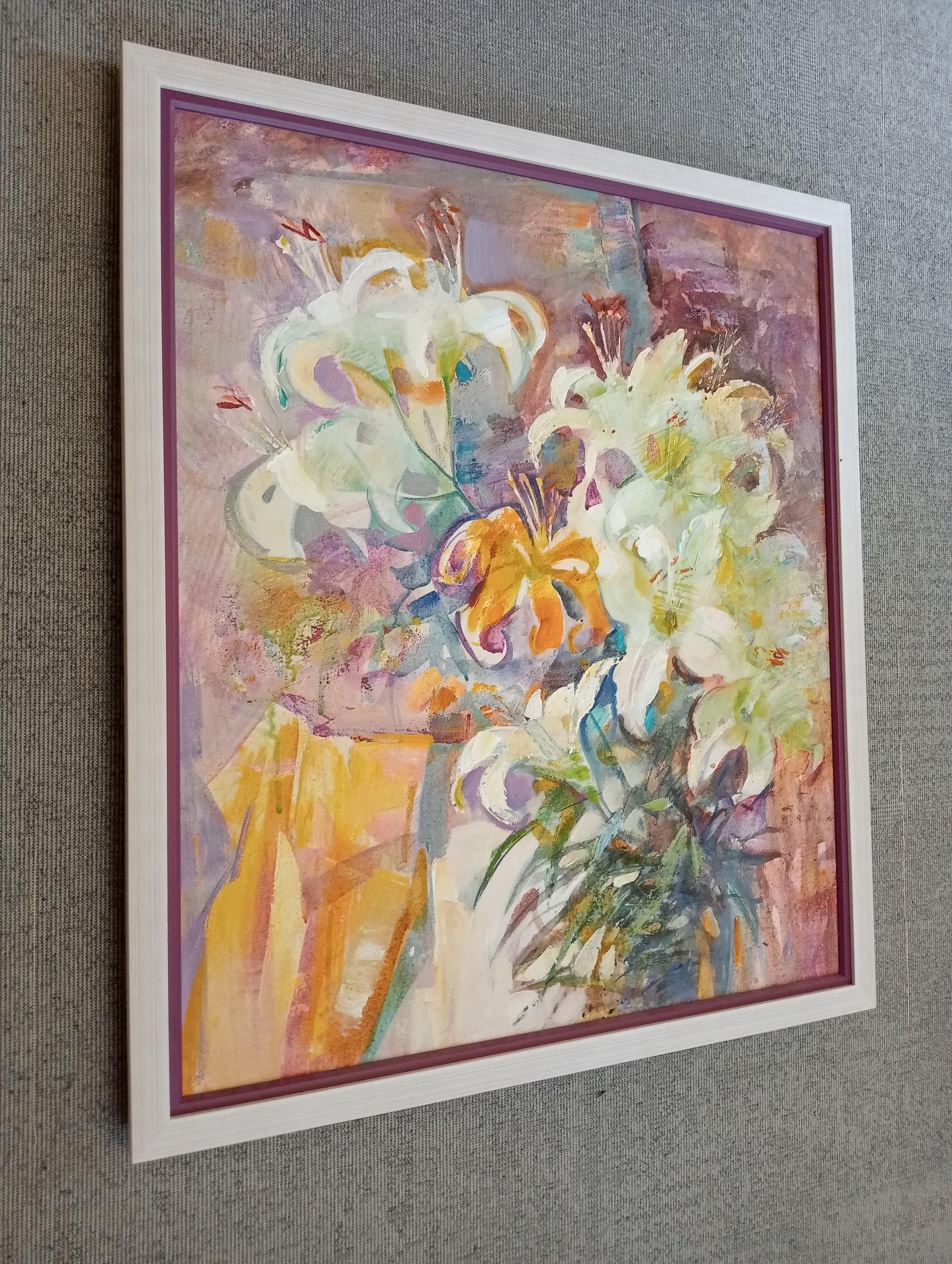 Summer bouquet, Painting, Acrylic on Canvas For Sale 1