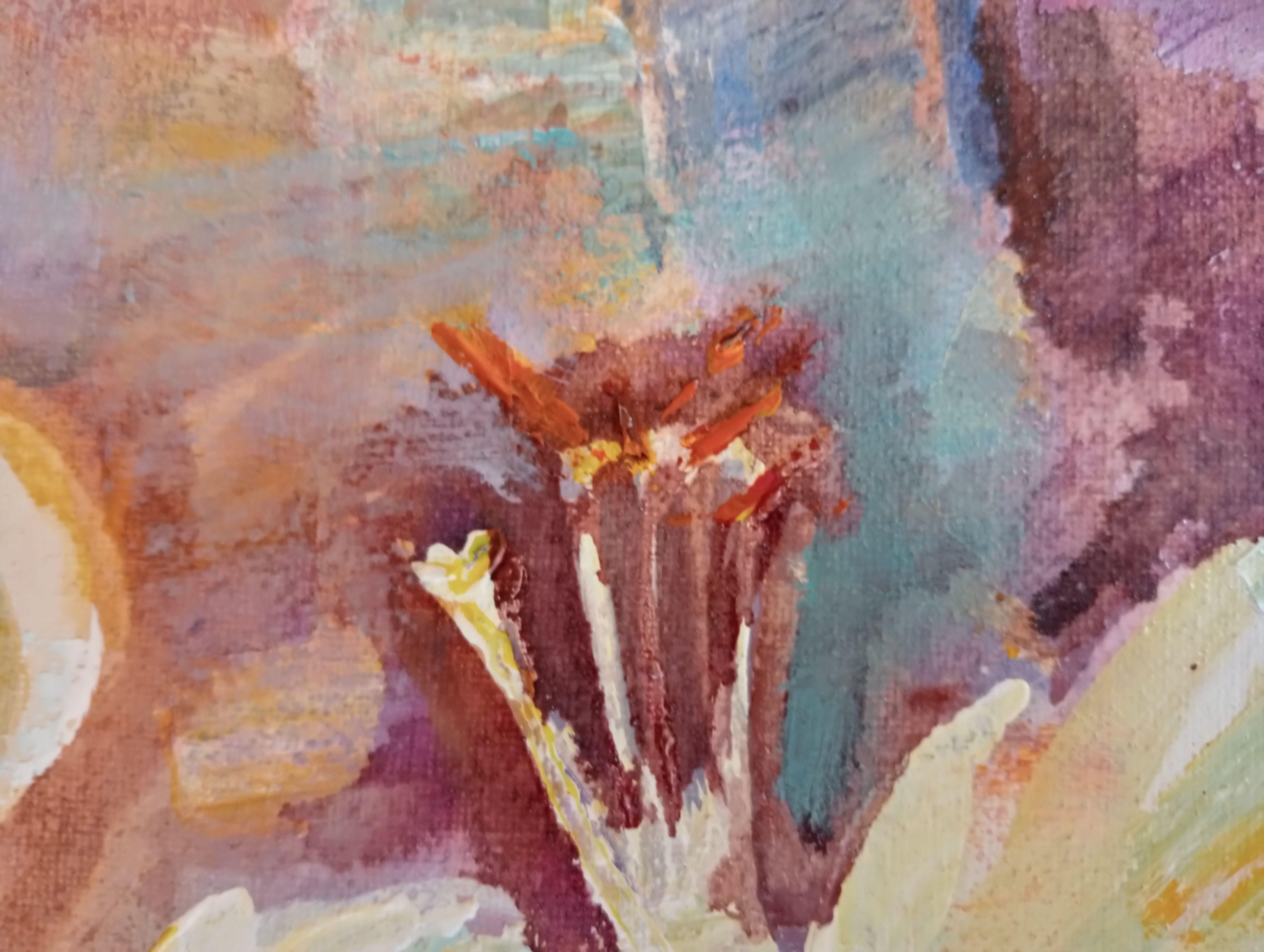 Summer bouquet, Painting, Acrylic on Canvas For Sale 2