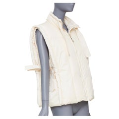 GANNI 2022 oversized shiny puff vest buttercream ivory winter gilet top M