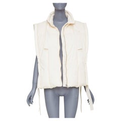 GANNI 2022 oversized shiny puff vest buttercream ivory winter gilet top M