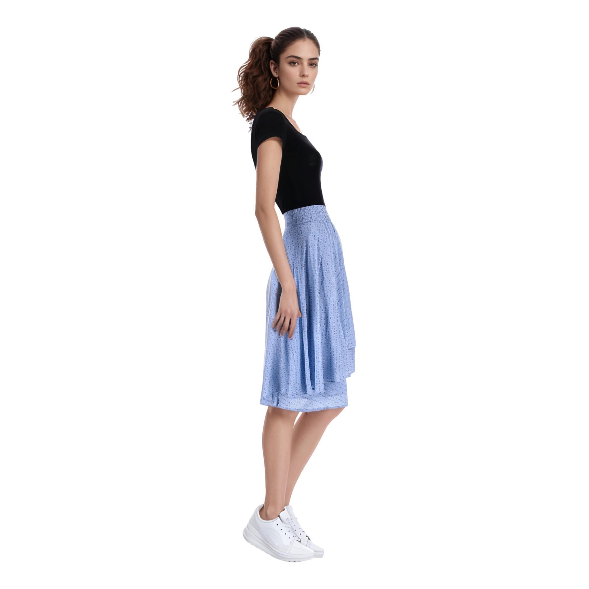 Blue Ganni Asymmetric Ruffled Skirt For Sale