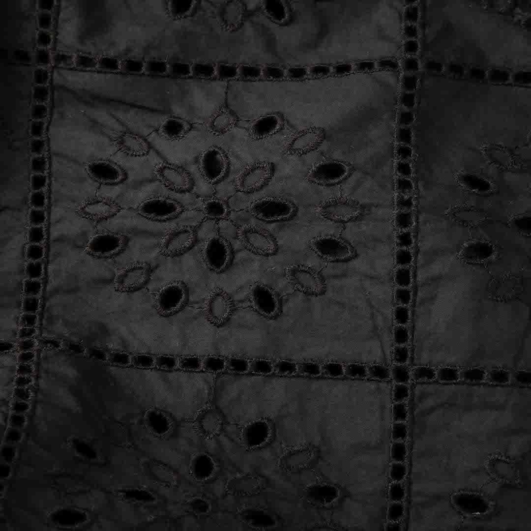 Women's Ganni Black Broderie Anglaise Crop Top Size L