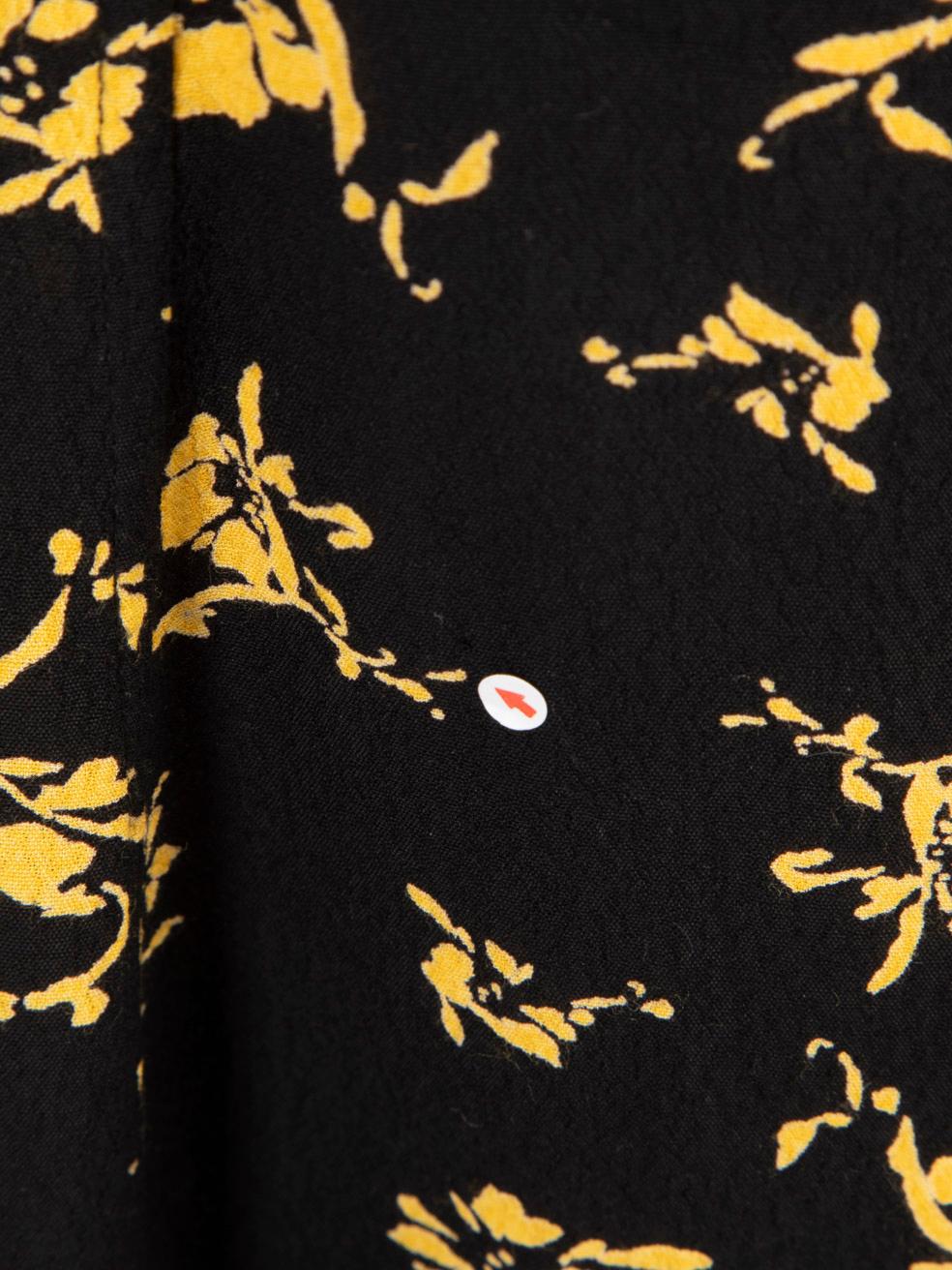 Ganni Black Floral Midi Skirt Size XXS 2