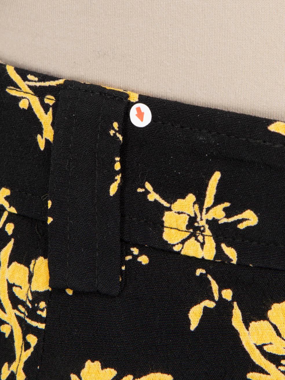 Ganni Black Floral Midi Skirt Size XXS 3
