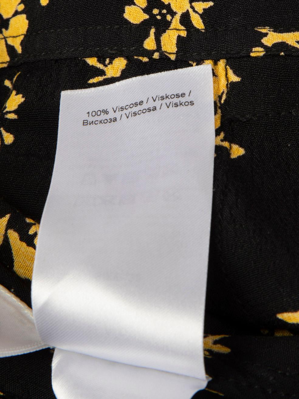 Ganni Black Floral Midi Skirt Size XXS 5