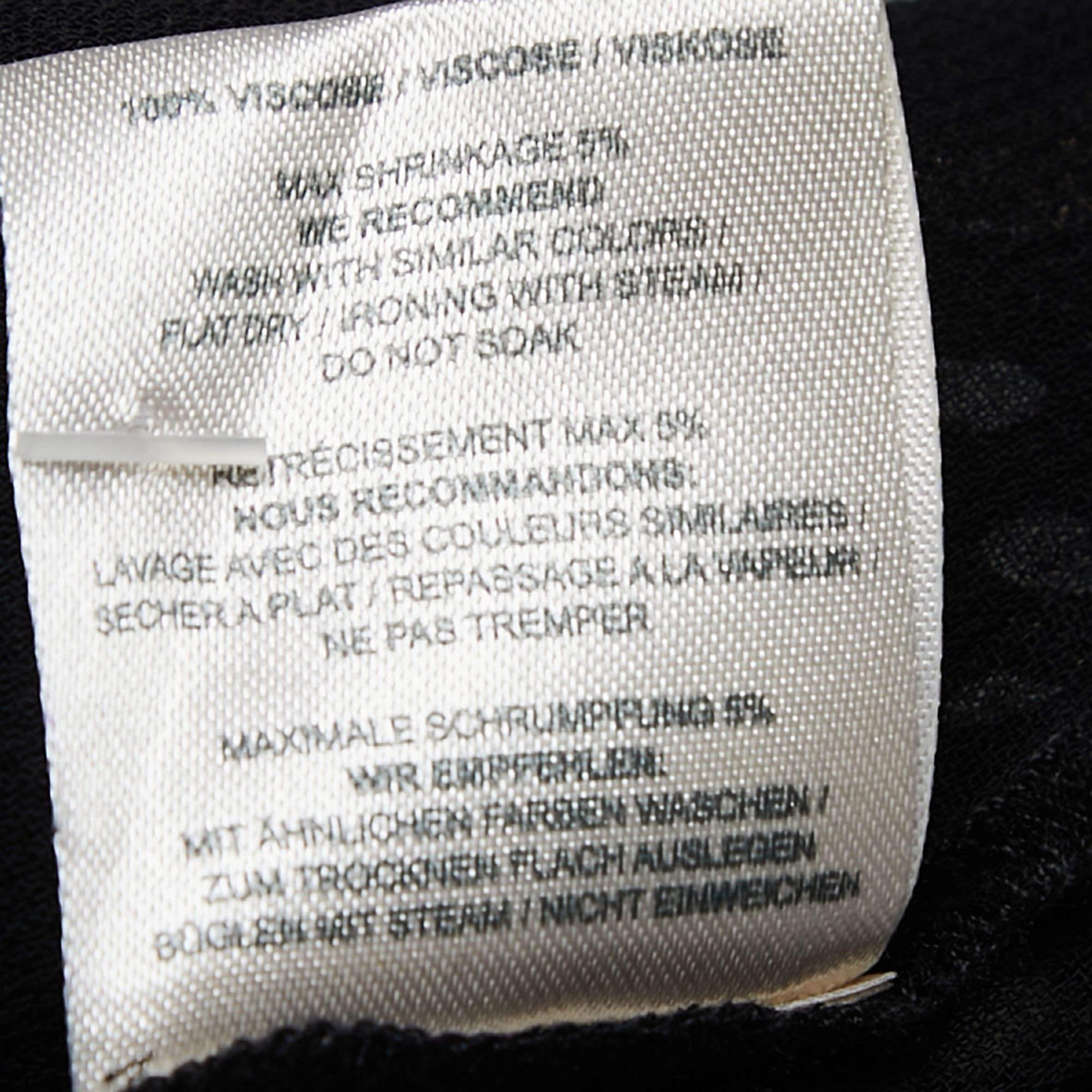 Ganni Vestido corto Belleville de crepé negro con lunares L en venta 2