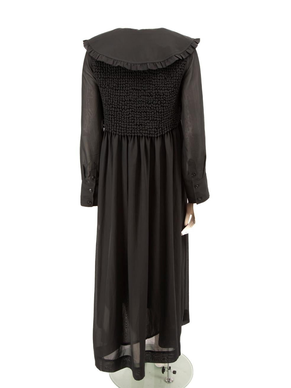 Ganni Maxi Vestido de Manga Larga Acanalado Negro Talla XS en Nuevo estado para la venta en London, GB
