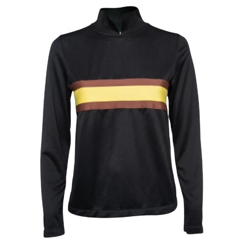 Ganni - Top Polo A. Dubois in jersey nero a righe S. in vendita