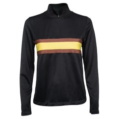 Ganni - Top Polo A. Dubois in jersey nero a righe S.