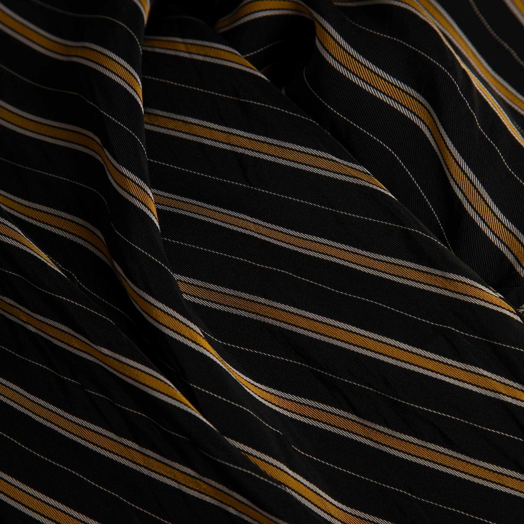 Ganni Black & Yellow Striped Maxi Dress Size XS In Good Condition For Sale In London, GB