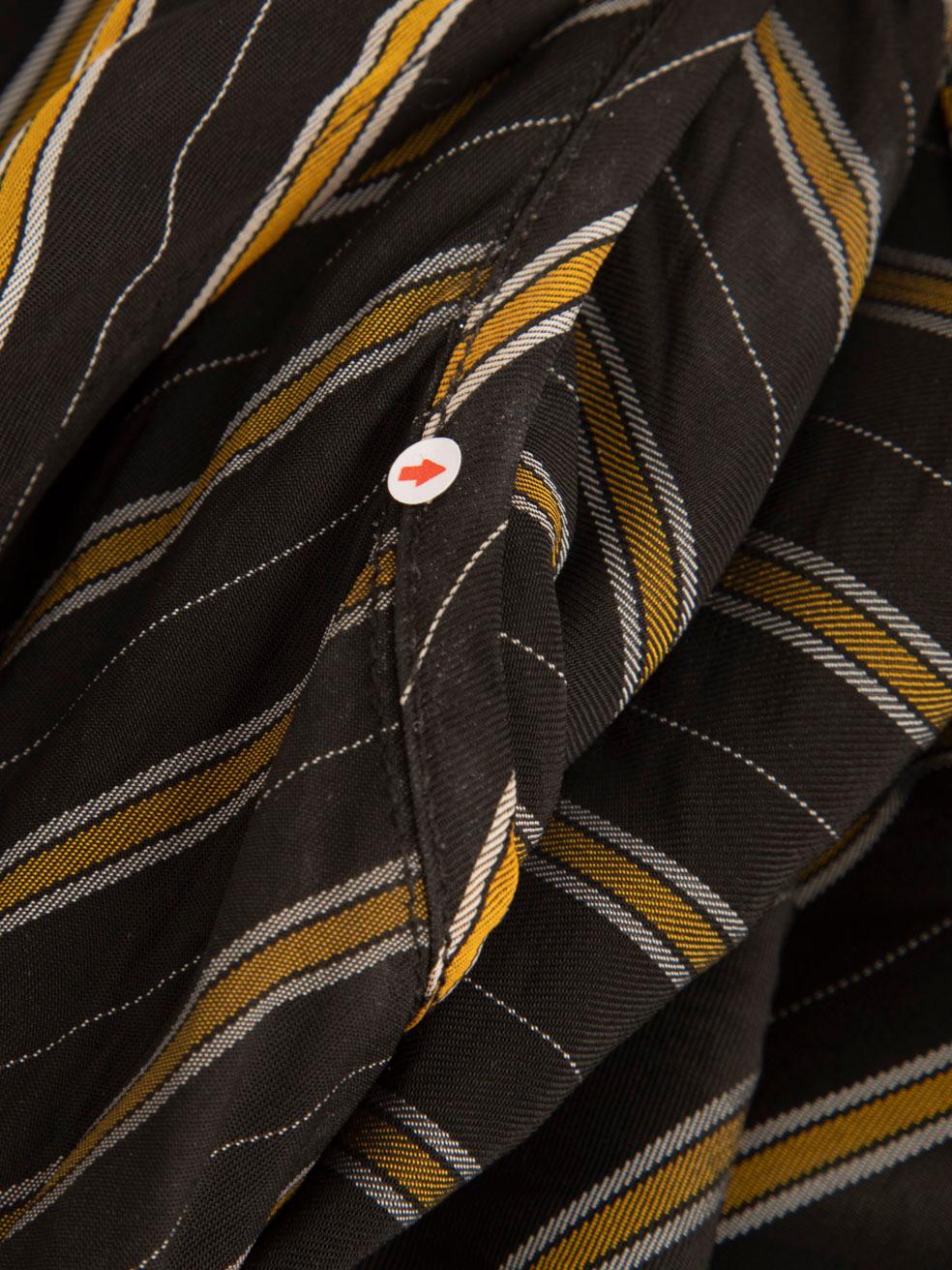 Women's Ganni Black & Yellow Striped Maxi Dress Size XS For Sale