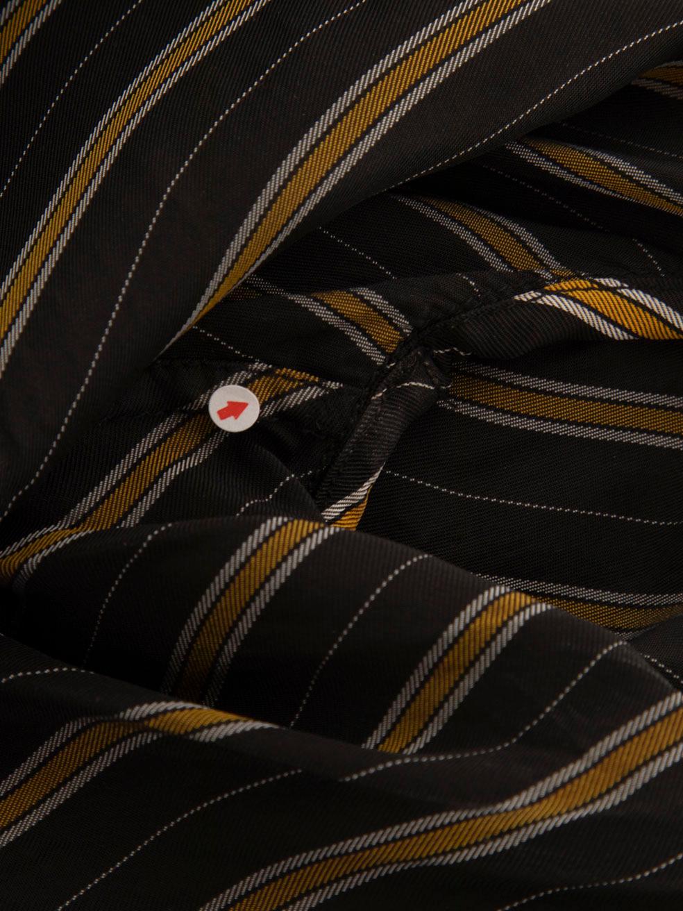 Ganni Black & Yellow Striped Maxi Dress Size XS For Sale 1