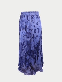 Ganni Blue Abstract Print Midi Skirt - EU 36