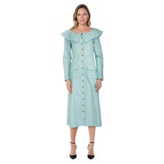 Ganni - Vestito midi con bottoni floreali blu - taglia M.