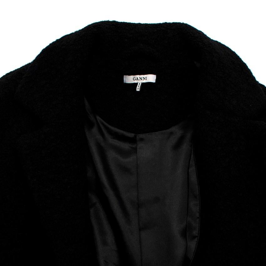 Women's or Men's Ganni Boucle Fenn Long Coat Black DK34