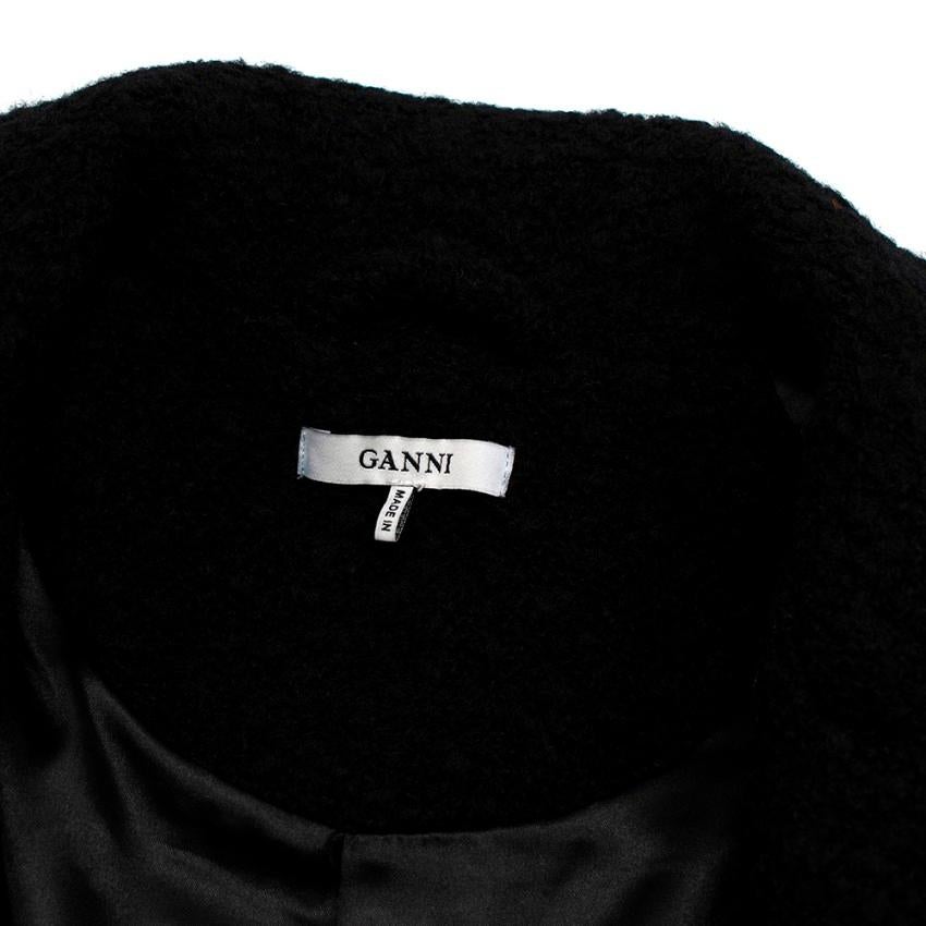 Ganni Boucle Fenn Long Coat Black DK34 1