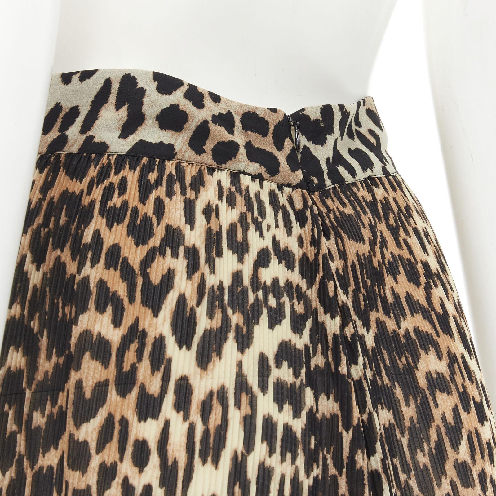 GANNI brown leopard print pleated full length skirt FR34 XS
Reference: LNKO/A01890
Brand: Ganni
Material: Polyester
Color: Brown
Pattern: Solid
Closure: Zip
Extra Details: Plisse skirt
Made in: India

CONDITION:
Condition: Excellent, this item was
