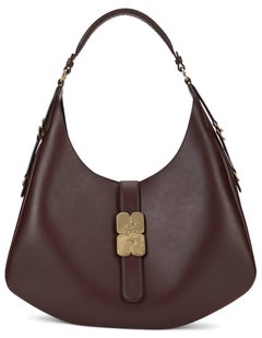 Ganni Calfskin Shoulder Bag — Brown