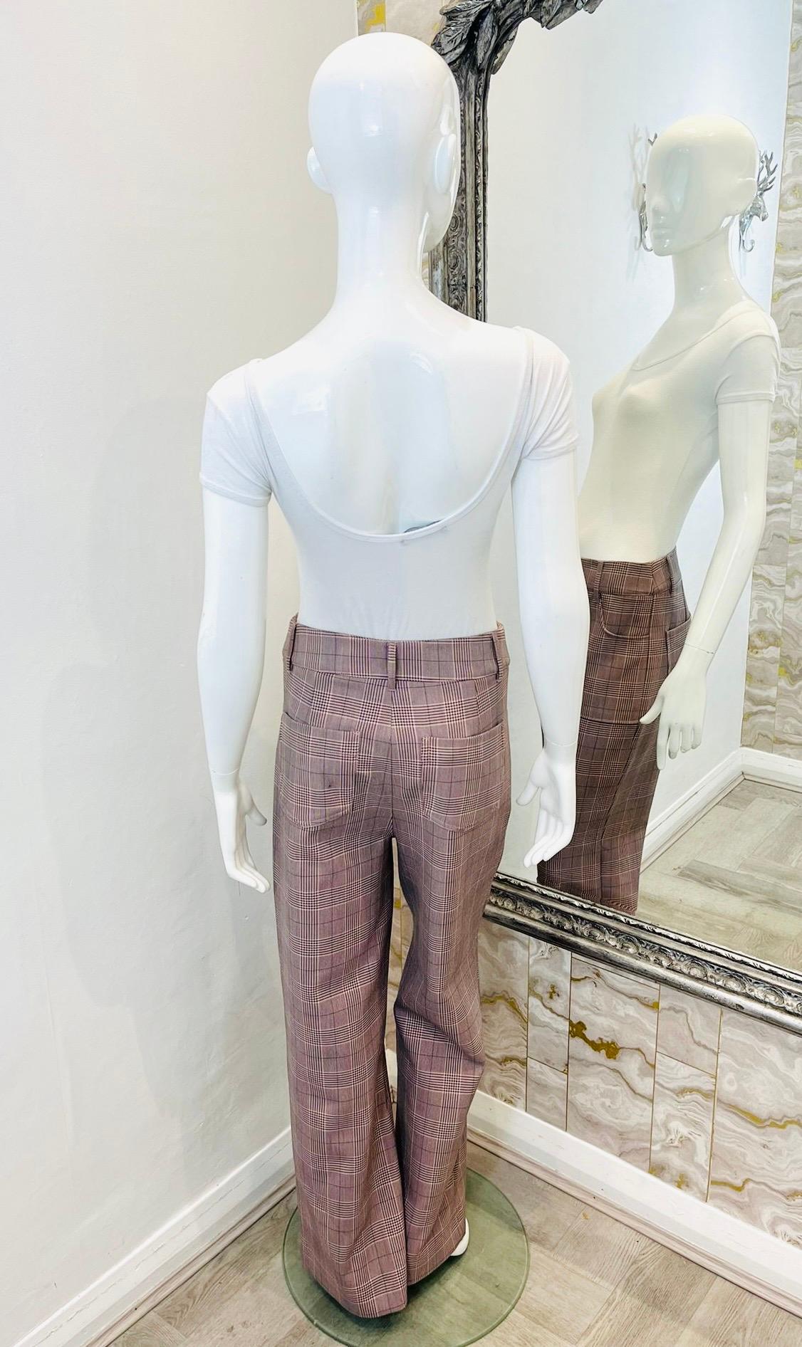 Ganni Checked Cady Trousers In Excellent Condition For Sale In London, GB