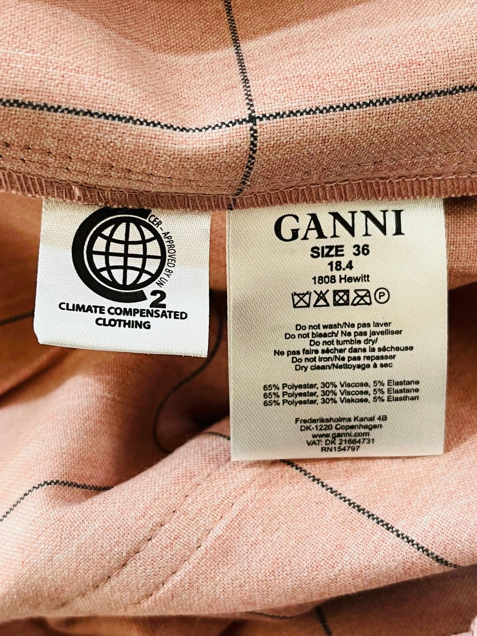 Ganni Checked Cady Trousers For Sale 2