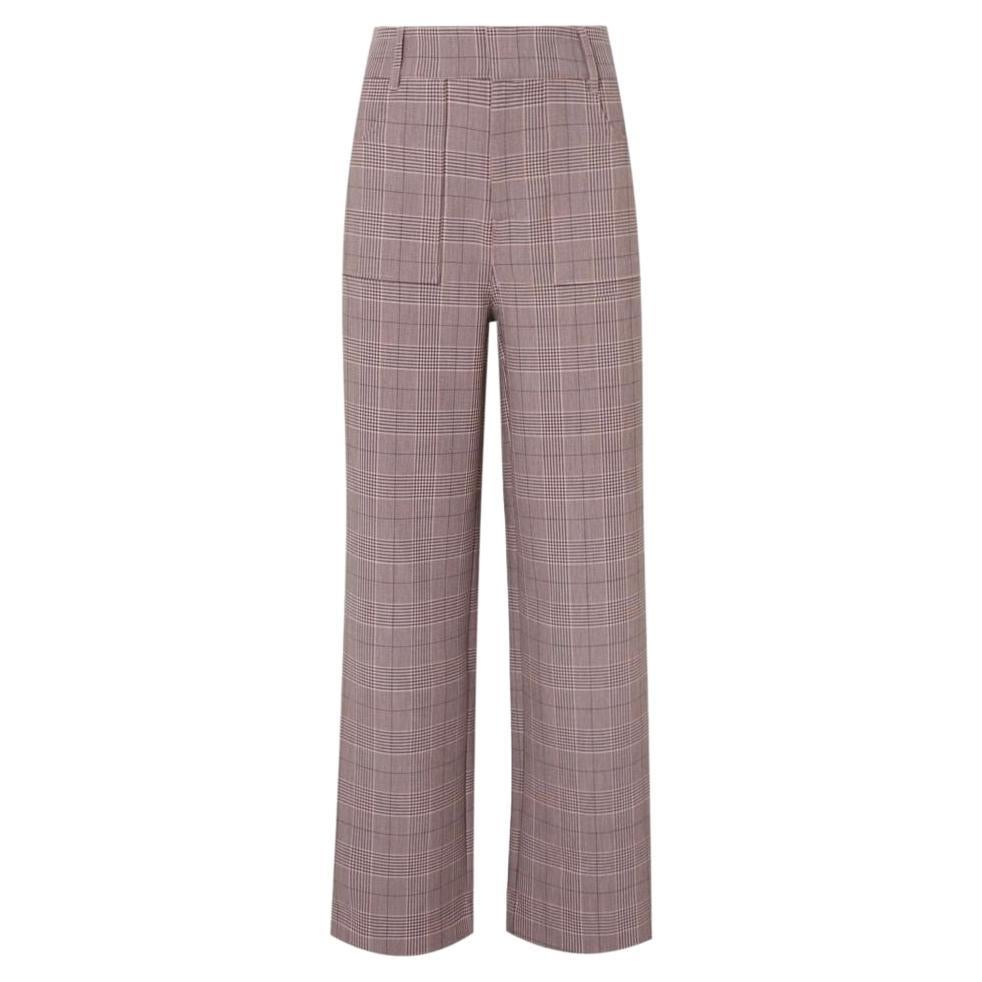 Ganni Checked Cady Trousers For Sale