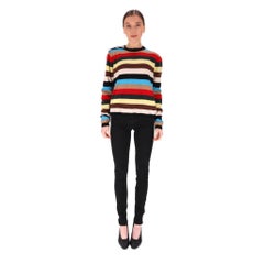 Ganni Crystal Button Stripe Cashmere Sweater