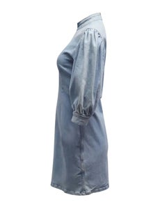 Miniabito in denim Ganni Cult in cotone azzurro