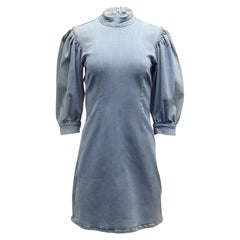 Miniabito in denim Ganni Cult in cotone azzurro