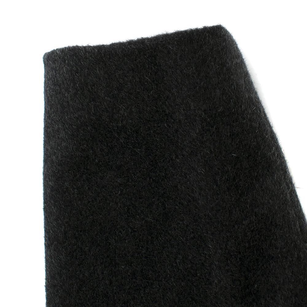 Ganni Dark-Grey Double-Breasted Long Wool Coat Size 42 1