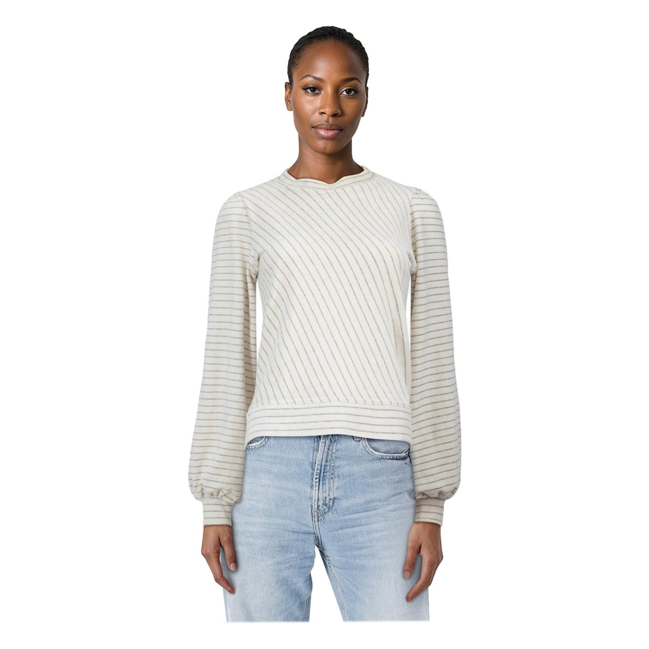 Ganni Ecru 
Metallic Striped Jumper Size S